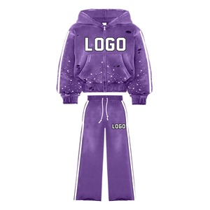 Chándal de talla grande para mujer, diseño nuevo, con capucha, estampado, patrón sólido, invierno, precio al por mayor 2025 - Product Image 2