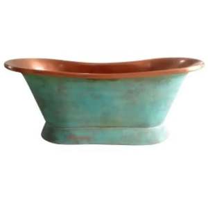 Luxury Modern Design Copper <b>Bath</b> Tub Rectangle Nickle Double Slipper Free Standing Wholesale Price <b>for</b> Luxury Bathroom Villa - Product Image 3
