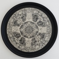 Assiette de présentation en fer crème opaline douce bordure dorée Art moderne Design antique Léger pour buffet de mariage de qualité supérieure