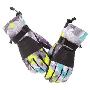 Cowhide Leather Heated <b>Ski</b> <b>Gloves</b> Waterproof Sports Hand Warmth Skiing <b>Gloves</b> Snowboard Racing Fall Line Short Cuff <b>Ski</b> <b>Gloves</b> - Product Image 3