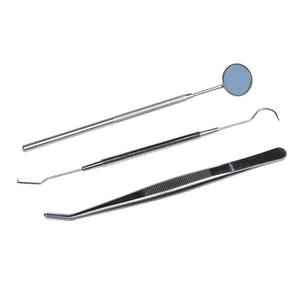 ชุดเครื่องมือวินิจฉัยทางทันตกรรม กระจกตรวจช่องปาก หัวตรวจ คีมตรวจ-สแตนเลส ใช้งานด้วยมือ ใช้ซ้ำได้ ได้รับการรับรองมาตรฐาน CE - Product Image 2