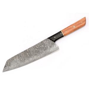 Hot Selling VG-10 Layers Stainless Steel Kitchen Knife Olive <b>Wood</b> Handle 8 Inch <b>Slicing</b> Chef Knife Damascus Chef Knives for men - Product Image 5