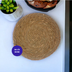 Ensemble de 4 dessous-de-plat en paille et bois pour casseroles, poêles et bouilloires - Product Image 4