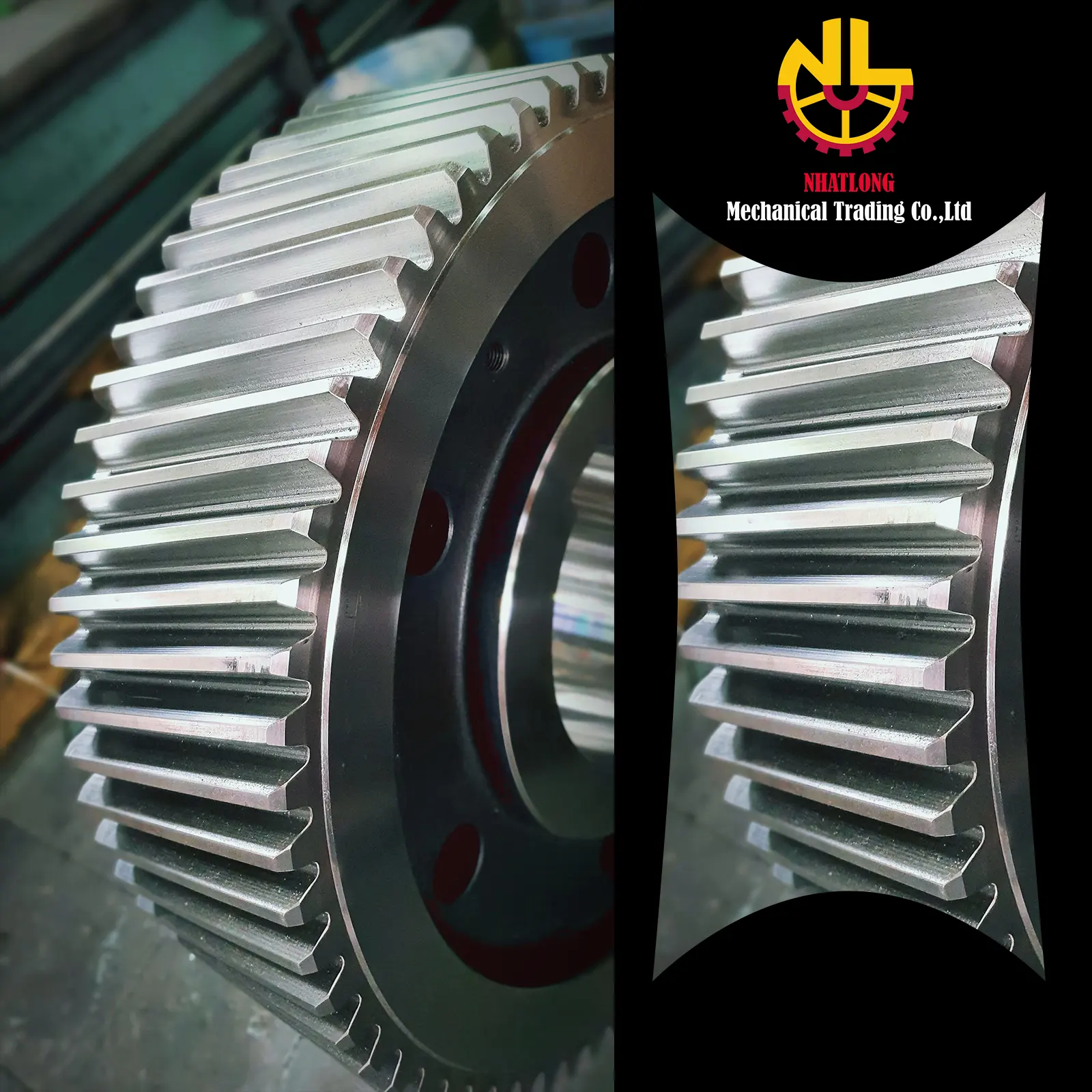 स्पर गियर 1 स्टेनलेस स्टील सामग्री S50C भारी औद्योगिक उपकरण इंजन बियरिंग ट्रांसमिशन सिस्टम