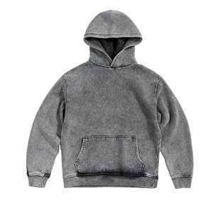 Contrast Stitch Acid Wash Men Hoodies With Unique <b>Detailing</b> And Rugged Vintage Look For men's hoodies - Product Image 1