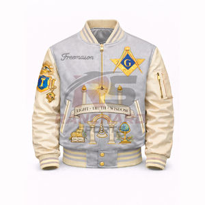 Chaqueta Bomber Masónica, Elegante, Cómoda, Informal, Prenda de Moda, Chaqueta Bomber Masónica Suave, Moderna, para Uso Diario - Product Image 1