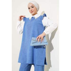 Conjunto de 2 piezas con cuello Stone Shirt Garnished Indigo - Product Image 2