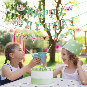 SUNBEAUTY <strong>Spring</strong> Happy Birthday Banner Green <strong>Spring</strong> Butterfly Flowers Banner Summer <strong>Spring</strong> Butterfly Birthday Party <strong>Decorations</strong> - Product Image 4