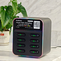 Estación de Alquiler de Baterías Inteligente LED de 8 Ranuras para Baterías de Litio-Polímero con Sistema de Pago POS USB y Solución de Carga Rápida de 45W