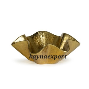 Nouveau Bol à Fruits Décoratif en Aluminium Poli de Haute Qualité, Plaqué Or, Moderne et Écologique, pour le Camping, Vente en Gros Direct Usine - Product Image 1