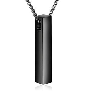 Elegant Stainless Steel Plated <b>Black</b> Cylinder Shape Pendant Necklace Men's Fashion Accessory-Christian Jewelry for Children - Product Image 3