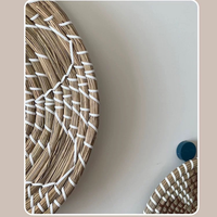 Meilleures ventes : Grand ensemble de décoration murale suspendue en bois style bohème, 6 paniers en jonc de mer, cadeau du Nouvel An, Vietnam, motif végétal polyvalent