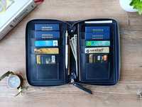 Dompet Paspor Kulit Asli untuk Keluarga, Organizer Dokumen, Hadiah, Dompet Perjalanan, Anti RFID, Berkualitas Tinggi, Multifungsi