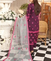 Salwar Kameez traditionnel indien pakistanais pour femmes, imprimé et brodé, en lin, respirant, robe de fête pour femmes