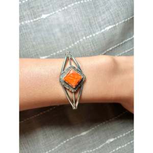 Peggy Skeets Spiny Oyster & Sterling Silver Fashion Cuff Bracelet - Product Image 5