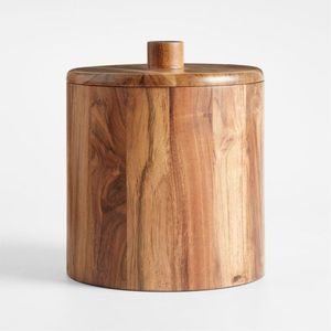 Bois et fer avec support en cuir pot de conception magnifique avec couvercle utilisation finie verte pour la boîte de rangement d'ustensiles de cuisine à la maison - Product Image 2