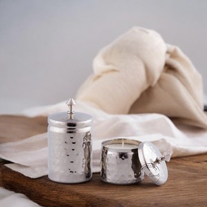 ชุดโหลเทียนเคลือบผงเหล็กสีดำพร้อมฝาปิดสำหรับตกแต่งบ้าน3ชิ้น - Product Image 6