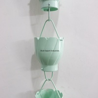 Chaîne de pluie en métal de style vintage gris fini pour la décoration de la maison et du jardin