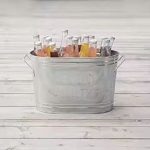 Nhà Máy Trực Tiếp Chất Lượng Cao Mạ Kẽm Kim Loại Bia & Rượu Vang Xô Đá Với Đứng Mới Nhất Thanh Phụ Kiện Hàng Đầu Đồ Uống Bồn - Product Image 5