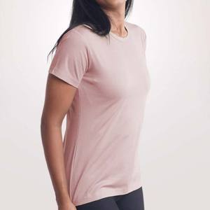 T-shirt à manches courtes pour femme en polyester/coton, col rond, écologique, personnalisable, décontracté, été, avec logo imprimé - Product Image 6