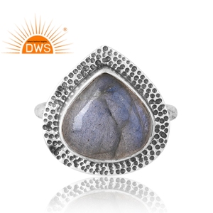 Hot Selling 925 Sterling Silver Natural <b>Labradorite</b> Gemstone <b>Ring</b> Custom Jewelry Manufacturer - Product Image 3