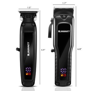 Cortadora de Pelo Profesional Recargable Negra con Cuchillas de Cerámica para Uso Doméstico, Afeitado, Barbería y Cuidado del Automóvil, Alimentación USB, Enchufe Estadounidense - Product Image 1