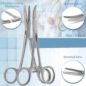 Ensemble de 28 pièces de qualité supérieure en acier inoxydable, comprenant ciseaux, pinces, hémostatiques, porte-aiguilles et kit de suture, pour usage manuel, certifié MOL, pour étudiants - Product Image 4