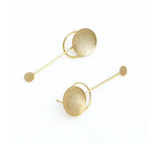 Dua ต่างหูชุบทอง18K ทันสมัยเครื่องประดับแฮนด์เมดทันสมัยทำด้วยมือด้วยทองเหลืองและโลหะผสมทองแดงสำหรับสวมใส่ในชีวิตประจำวันหรืองานแต่งงาน - Product Image 3