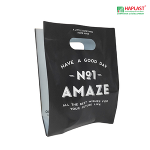 2023 nuevo Stock troqueladas de bolsas de plástico personalizadas con asa, boutique desechable, compras al por menor, mercancía, proveedor directo de Haplast - Product Image 4