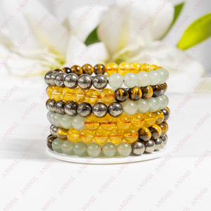 Pulsera de cuentas de cristal de 8 mm con piedras preciosas curativas naturales de calidad premium para meditación y joyería al mejor precio. - Product Image 1