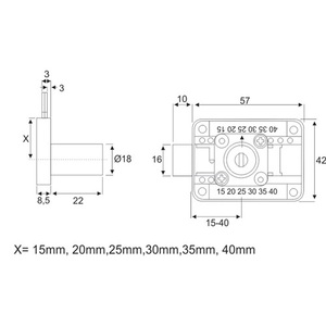 BMB Backset 15-40mm Surface-Mounted <b>Storage</b> <b>Locker</b> Lock Keyed Differently for Left/Right/Loaded Usage - Product Image 3