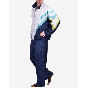 Haute qualité personnalisé hommes grande taille hiver décontracté deux pièces ensemble pleine longueur blanc coupe-vent sueur Jogging survêtement en gros - Product Image 3