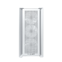 White MicroATX Mid Tower PC Case with 4 ARGB Fans 3-Port Front Tempered Glass Window in Stock for Gaming Computers