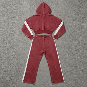 Survêtements personnalisés en lavage à l'acide, dernier design, broderie d'hiver pour hommes et femmes, survêtement en tricot lourd de 400 g/m², design de créateur - Product Image 4