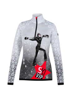 Haut à manches longues en tricot imprimé VIP pour femme, avec motif flocon de neige et col montant, pour les activités hivernales en extérieur - Product Image 2