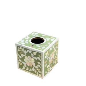 Caja de pañuelos con incrustaciones de nácar personalizable para regalos de hogar u hotel y soporte de pañuelos decorativo - Product Image 2