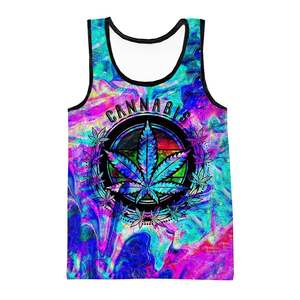 เสื้อกล้ามพิมพ์ลายใบไม้ 3 มิติสำหรับผู้ชาย เสื้อผ้าแขนกุด - Product Image 2