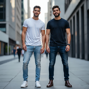 กางเกงยีนส์ชายทรงหลวมเอวสูงระบายอากาศ - Product Image 3