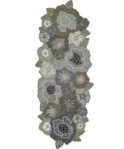Handmade Christmas Decorative Beaded <b>Runner</b> Placemat Floral Design Embroidered Cloth for Home <b>Dining</b> Decor - Product Image 5