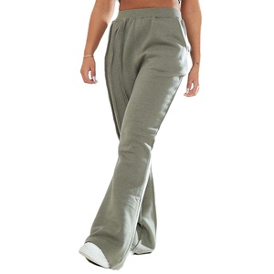 Pantalon de jogging évasé pour femme en toile, taille élastique, coupe décontractée, idéal pour l'hiver, taille personnalisée - Product Image 1