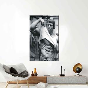 Toile imprimée Man Cave : Toile sportive avec décor mural Arnold Schwarzenegger, encadrée style galerie - Product Image 1