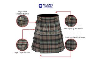Meilleure vente couleur unie pur coton acrylique Argyle Kilt moderne anneaux en D Design irlandais utilitaire écossais Highland vêtements européens - Product Image 4