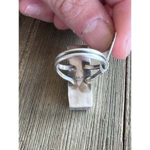 Navajo Handmade Royston <b>Turquoise</b> Sterling Silver Oval Cluster <b>Ring</b> Size 8.5 - Product Image 5