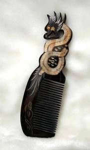 Peigne pour cheveux Massage de salon personnalisé Peigne à cheveux en corne de buffle pour femme et homme - Product Image 3