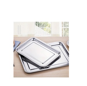 Plateau de service en acier inoxydable durable utilisé pour servir des desserts apéritifs boissons dans la cuisine domestique restaurants hôtels stations balnéaires - Product Image 5