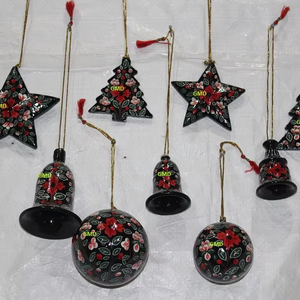 Vintage-Inspired Paper Mache Christmas Ornaments for Festive Cheer Perfect Decorations for the Holiday Season - Product Image 1