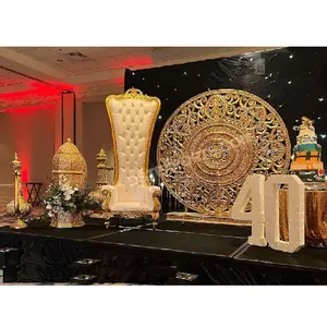 Royal Party and Events Decoration Props Sale Black & Gold Birthday Theme FRP Stage Decoration Trendy Events Decoration FRP Prop