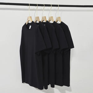 Custom Tshirt Premium Polyester Cotton <b>Plain</b> <b>Black</b> White Classic Short Sleeve Tee Summer Oversized High Quality DDP Shipping - Product Image 1