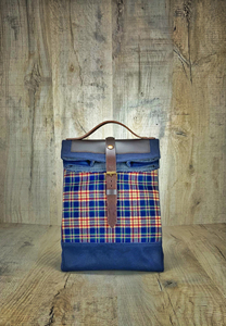 Sac à déjeuner en toile cirée pour homme avec fermeture éclair frontale en tweed 100% laine, design unisexe durable, LCLB-0043 - Product Image 2