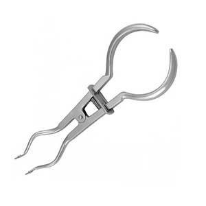 Pince dentaire de placement pour barrage gingival en caoutchouc ivoire, en acier inoxydable, avec poignée ergonomique manuelle, accessoire endodontique pour une précision accrue - Product Image 3